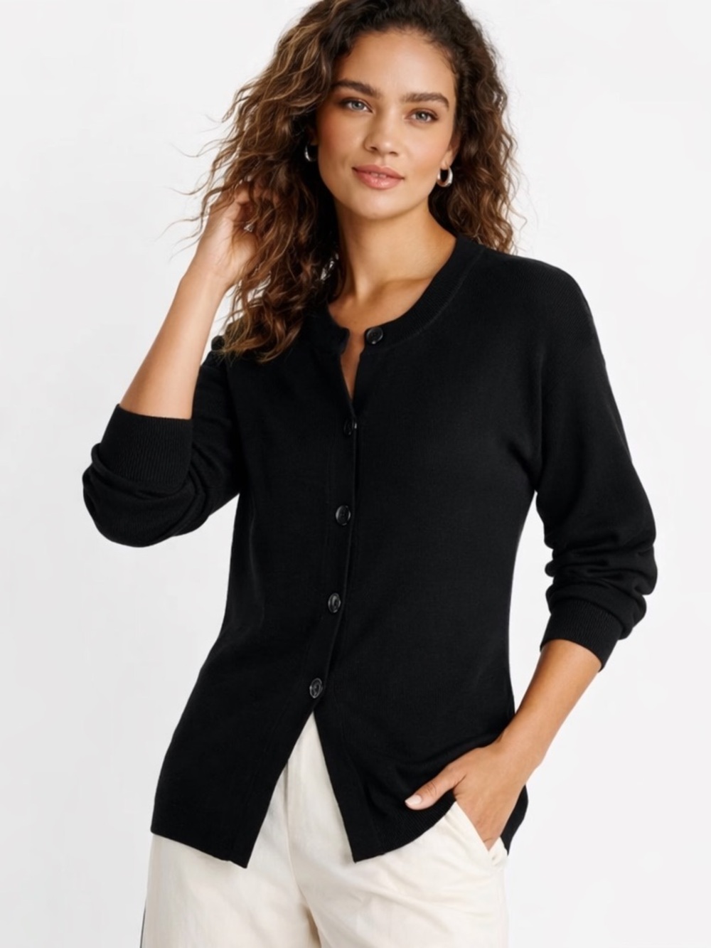 Future Collective Women's Long Sleeve Nipped Waist Cardigan Black Size M